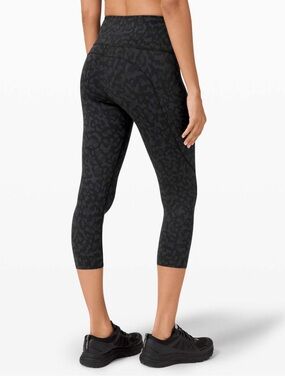 lululemon athletica Black Charcoal Print High-Rise Cropped Leggings